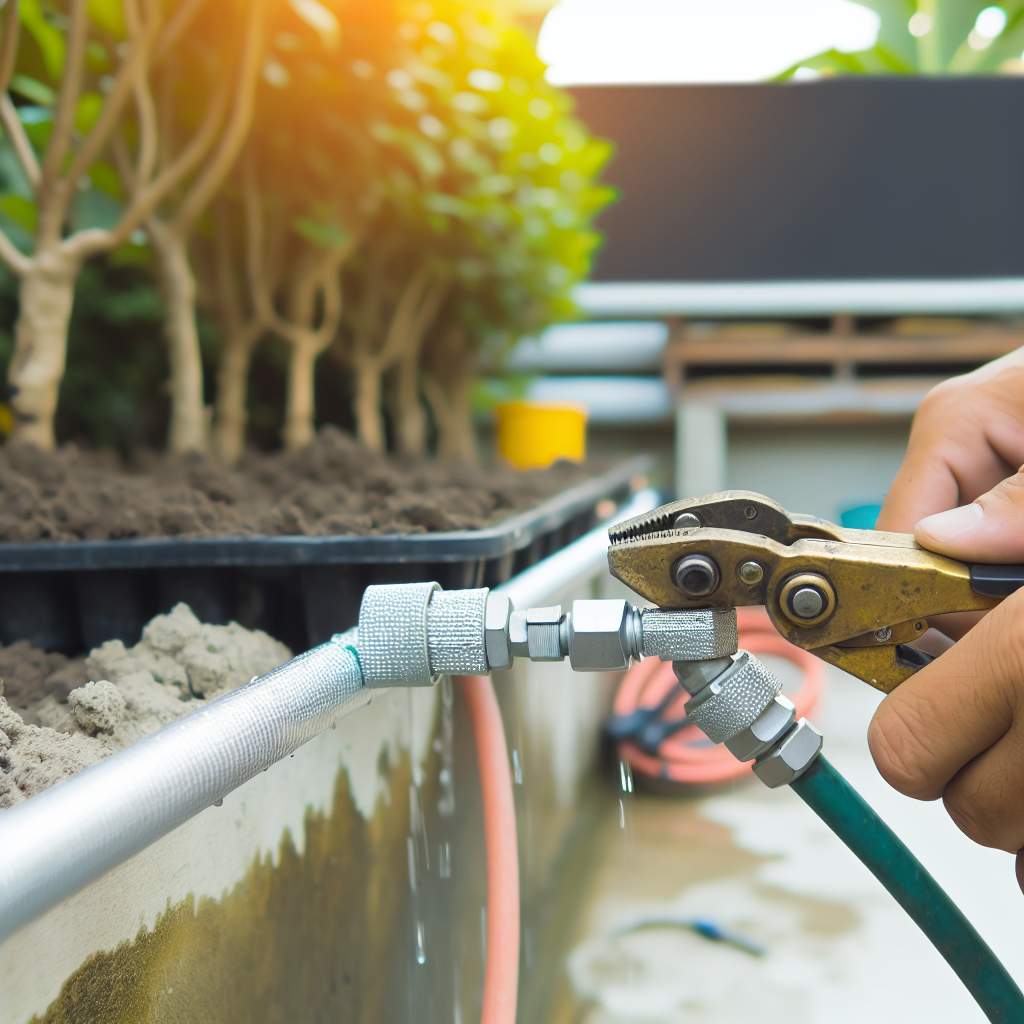 Bahçede yaşak sistemi kurulumu için örnek tasarım ve malzeme düzeni gösteren fotoğraf
