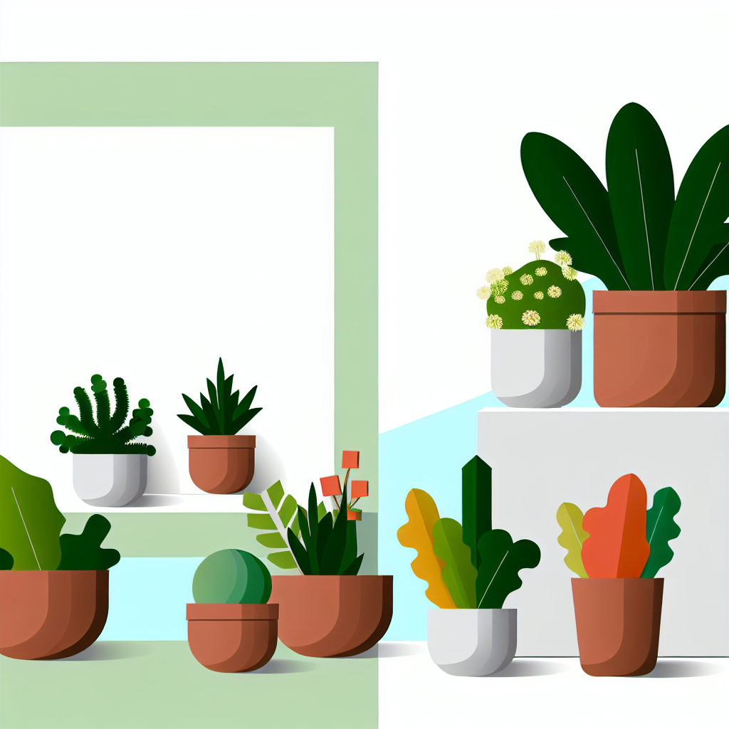 Saksıda çeşitli bitkilerle bahçenizde bitki yetiştirme örneği ve düzenleme